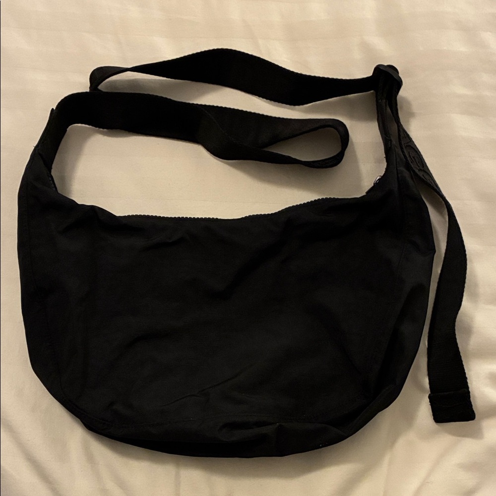 BAGGU Black Medium Nylon Crescent Bag